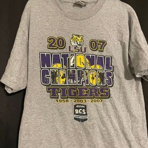 LSU Football t shirt 2007 National Championship Size Large BCS  New Orleans